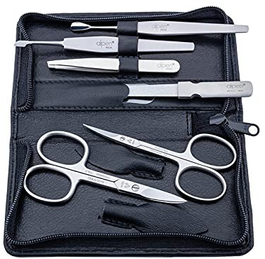 Alpen Maniküre-Set Art. 6822R mit Etui in verschiedenen Farben aus Edelstahl