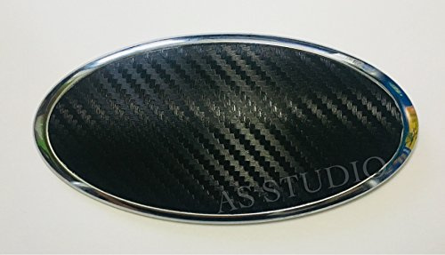 2x 130x65mm Emblem Folie (117x57mm) Carbon schwarz