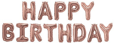 Ballons en aluminium – Or rose – Happy Birthday