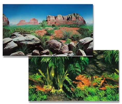 Hobby Fotorückwand - Regenwald/Red Canyon - 60 x 40 cm - Rückwandfolie für Aquarien/Terrarien - Meerwasseraquarien und Süßwasseraquarien