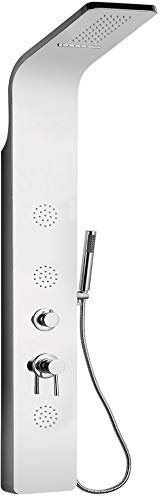 Colonna Doccia 007 Acciaio Inox Cromo Lucido 4 Funzioni Getto A Cascata 3 Bocchette Idro Lombari L20xP53xH150
