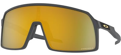 Oakley Men's OO9406A Sutro Asian Fit Rectangular Sunglasses, Matte Carbon/Prizm 24K, 137 mm