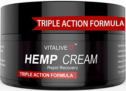 Hemp Cream for Muscle & Joint - High Strength - Infused with Arnica and Turmeric - Premium Grade Natural Relief Hemp Oil Gel Herbal Cream for Soothing Neck Back Shoulders Knees - VITALIVE 60g
