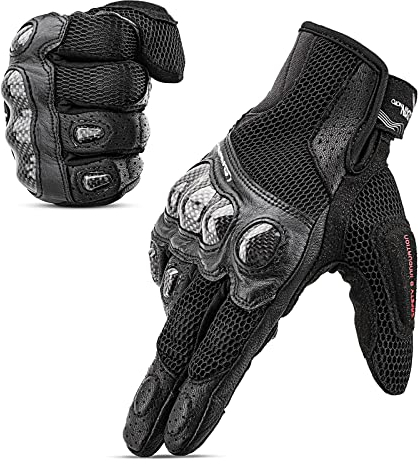 LEXIN Herren Sommer Handschuhe, Touchscreen, Sport, Motorrad, Fahrrad, Schwarz, M