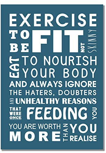 Übungsposter, A3, ungerahmt, Motivation, Inspiration, Zitat, für Fitnessstudio, Fitness, Muskelsport, Foto