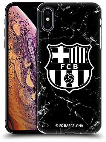 Head Case Designs Offizielle Zugelassen FC Barcelona Marmor Schwarz Wappen Muster Harte Rueckseiten Handyhülle Hülle Huelle kompatibel mit Apple iPhone XS Max