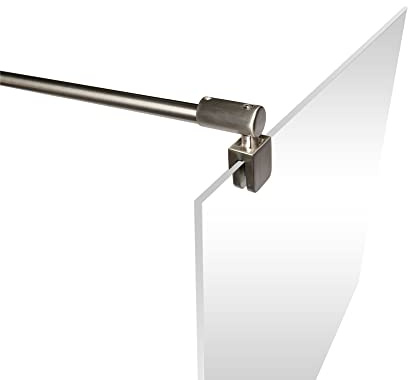 Schulte Stabilisator für 5-8 mm Glas, 150 cm kürzbar und winkelbar, Edelstahloptik, Haltestange für Glas/Wand Stabilisation, Wandhalterung für Duschwand