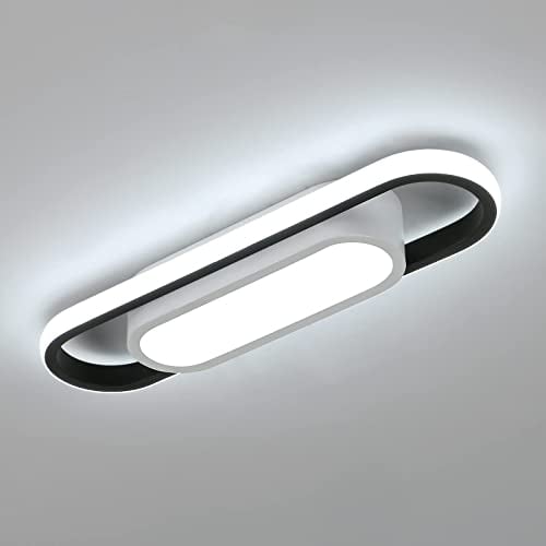 Riserva Led Deckenleuchte 24W, Modern Kreative Weiße Deckenlampe, 6500K Kaltweiß Led Deckenleuchte, für Schlafzimmer Wohnzimmer Flur Balkon Küche(L40CM x W12CM)