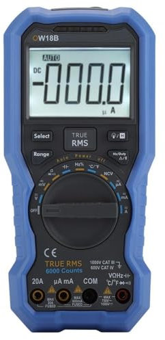 OW18B Digitales Multimeter, Bluetoothes Messgeräte Digitales Amperemeter Ohmmeter Multifunktionales Datenlogger für Spannung Strom Widerstand Kapazität Diodentemperatur