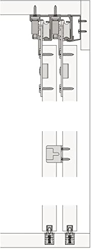 HAWA Combino 65 H IS Schiebetürbeschläge (Innenfront),für Holztüren bis 65kg, 3-türig Stahl/Kunststoff anthrazit