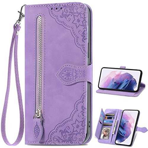 BAILI Handyhülle für Samsung Galaxy M21/M30S Hülle, Reißverschluss Tasche Flip Handytasche für Samsung Galaxy M21/M30S Case