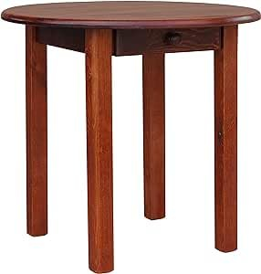 k koma Runder Kiefer Tisch mit SCHUBLADE Esstisch Küchentisch massiv Restaurant NEU Calvados (Durchmesser 80 cm)