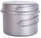 Boundless Voyage Olla de titanio de 1200 ml con sartén de 500 ml, ultraligera, utensilios de cocina, kit de medición, olla de sopa con mango plegable para picnic al aire libre, cocina Ti2110C