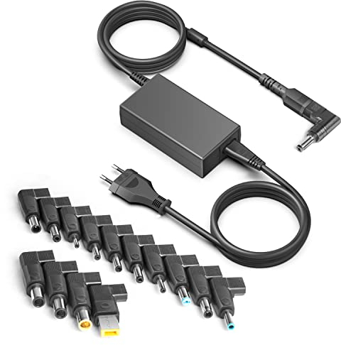 HKY 65W Cargador Universal Portátil, 19V 3.42A Ordenador Alimentación para HP LG Gram 13 14 15 Acer Asus Sony Toshiba Lenovo IBM Samsung Gateway Medion Fujitsu Adaptador Corriente con 15 Conectores