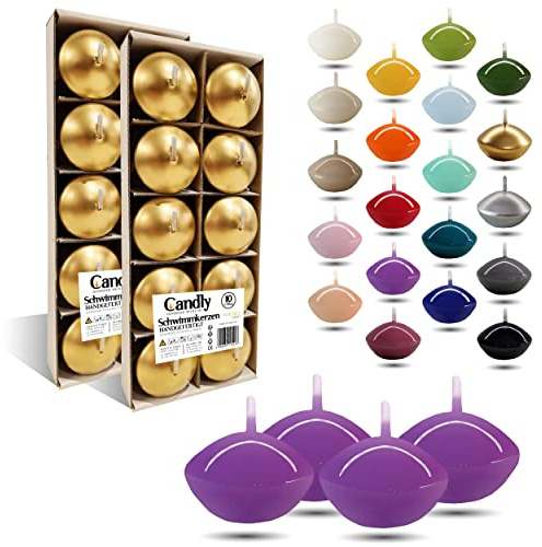 CANDLY HANDMADE© 10 x simljus premium Ø 45 mm | födelsedag och namnsdag, bröllop, bröllopsmottagning, alla hjärtans dag, påsk, jul, elegant husdekoration, ljus, ljus för kvinnor (Erika)