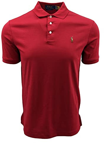 POLO RALPH LAUREN Herren-Poloshirt mit kurzen Ärmeln, Rot (Sig Pony), L