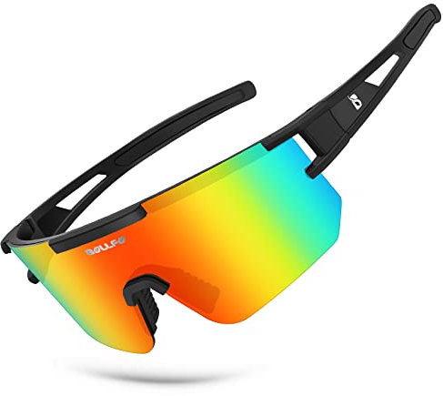 BOLLFO Polarisierte Sport-Sonnenbrille, UV400-Schutz, Outdoor-Brille für Männer Frauen Jungen Baseball Radfahren Laufen Fahren Golf