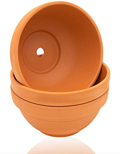 B2S BACK2SEASON Schale 3 Stück mit Loch Blumentopf D=19 cm Made in Germany Terrakotta 3er Set