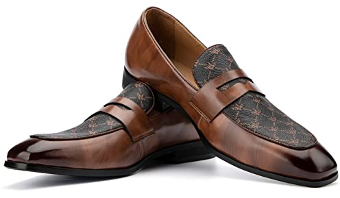 JITAI Mokassins Herren Elegante Schuhe Freizeit Loafer Herren Anzug Schuhe, Braun-06, 42 EU (9 UK)