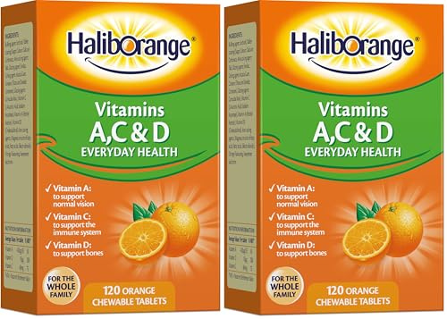 Haliborange Kids A, C and D Orange Tablets 120 (Pack of 2)