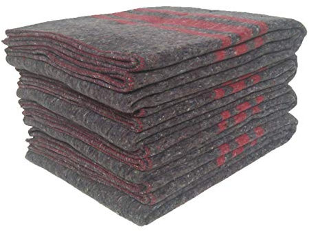 Mantas gruesas para Mudanzas o transporte de muebles, medida 140x200 Fabricadas en España. Para almacenar muebles o articulos personales en guardamuebles o trasteros. Pack 4 mantas, color rojo