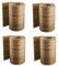 Sellon24® Rattan Sichtschutz-Streifen Rattanoptik Sichtschutz für Stabmattenzaun Flechtoptik 255 x 19 cm (RD08_Stroh_4 Stück)
