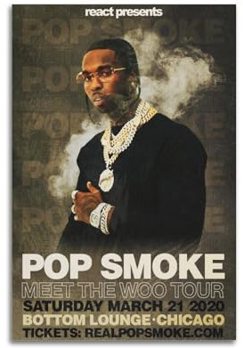 Azizat Pop Smoke Moive Poster, Wandkunst, Dekordruck, Bild, Gemälde für Wohnzimmer, Schlafzimmer, Dekoration, 20 x 30 cm, ungerahmt