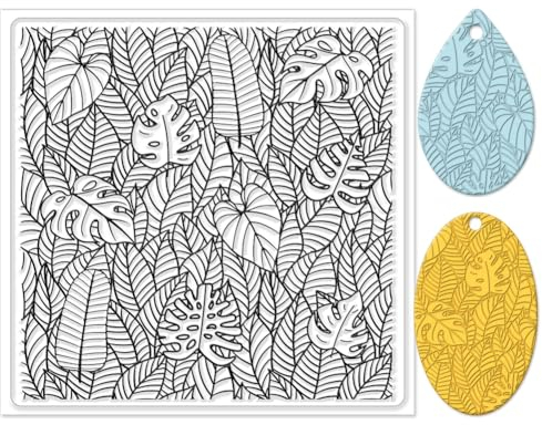 CHGCRAFT Polymer-Ton-Texturbögen – Blätter-Silikon-Stempelblätter für Schmuck und Ohrringe, 14 x 14 cm