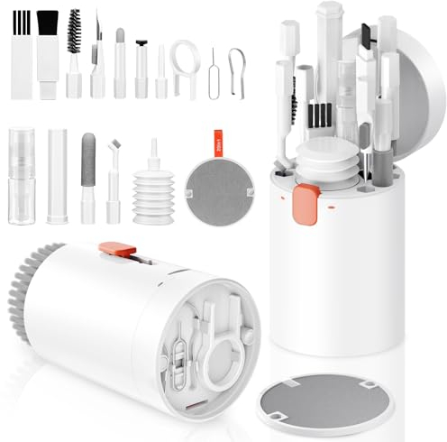 20 in 1 Kit Pulizia PC,Kit di Pulizia Tastiera PC, Elettronica Multifunzionale Portatile-Pulizia Tastiera,Per Tastiera, Pc, Telefono Cellulare E Cuffie, Tablet, Fotocamera