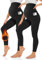 TNNZEET Umstandsleggings Damen Umstandsmode Blickdicht Schwangerschaft Leggings Umstandshose Lang mit Taschen für Yoga(Thermo-Schwarz,3XL)