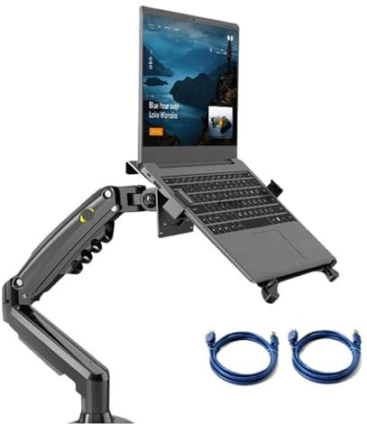 2-in-1 F80 + FP-2 for 17–30 Zoll Monitor + 10–17 Zoll Laptop-Desktop-Ständer, Laptop-Montagehalterung, Laptop-Klemme(with 2pc USB3)