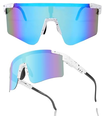 IOPJLK Schnelle Brille Herren Damen Fahrradbrille UV400-Schutz, Verstellbare Bügel, Leicht, Sport Brille für Laufen, Fahren, Angeln, Klettern