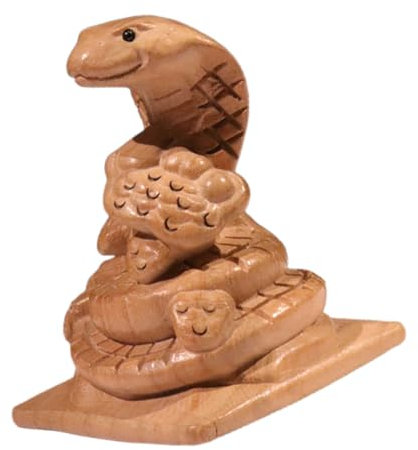 ULDIGI Holz Schlange Statue Realistische Schlangenfigur Aus Holz Schlangendekor Für Garten Bonsai Simulationstierfiguren Schlangenmodell