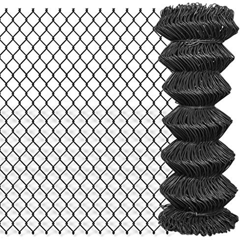Homgoday Clôture à maillons en acier - Gris, 15 x 1 m - Gris, grille, grillage de grillage - Rouleau de grillage pour volaille - Panneau de jardin