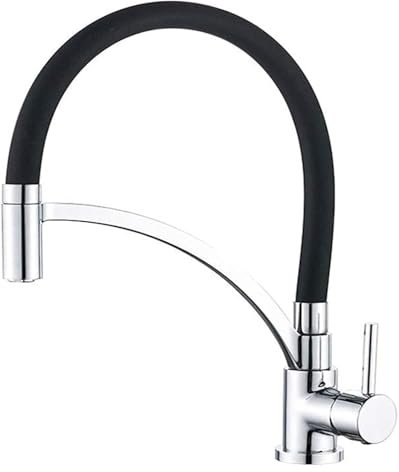 Robinet mitigeur d'évier, robinet mitigeur, robinets d'évier de cuisine, robinet d'évier de cuisine, robinet à tirette for robinet d'eau, avec tuyau souple en silicone noir/couleur K
