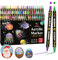 FINGERTIP STORY 72 Farbe Acrylstifte für Steine Wasserfest Stifte Steine Bemalen wasserfest für Ostern Basteln Kinder Leinwand Ostereier Holz Schule Manga Kunstler Hochzeit