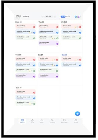 CCYLEZ 10.1 Zoll Großer Intelligenter Digitaler Kalender, HD -Touchscreen -Kalender -Uhr -Familienplaner, WLAN -Planer Familienorganisator Kalender mit Aufgaben -Diagramm
