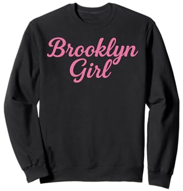Brooklyn Girl New York Bridge Retro Vintage Femme NYC Rose Sweatshirt