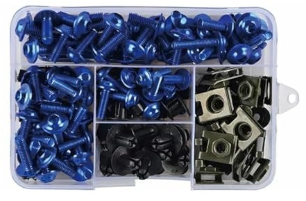 ecrou Boulon Fixation Moto Kit De Vis Et Écrous De Fixation De Carénage pour Moto pour Yamaha FJR1300, FJR, FJ R1300, XJR 1300, FJ09 09 vis Bulle(Bleu)