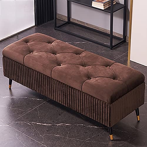 Moderne hellblaue Polsterbank mit Stauraum, stilvolle gepolsterte Eingangs- und Schlafzimmermöbel mit vielseitiger Aufbewahrungslösung, funktionales Design für Heimdekoration