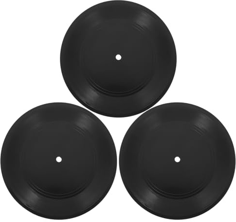 TOMETURE 3er-Set Wanddeko in Form von leeren Schallplatten: 30 cm große Albumcover-Poster, Wandbilder im Vintage-Stil der 70er, 80er und 90er Jahre – ideal für Musikpartys und mehr.
