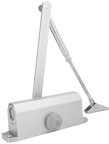 Fdit Ferme-porte à Tampon Hydraulique Moyen, Ferme-porte en Aluminium à Positionnement à 180 Degrés avec Commande à Double Valve, pour Portes Intérieures et Extérieures en Bois et Métal