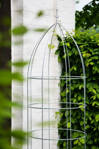 KUHEIGA Grosse Blumenhilfe Verzinkt Ø 60cm Höhe: 200cm Rankhilfe Rankgitter Obelisk