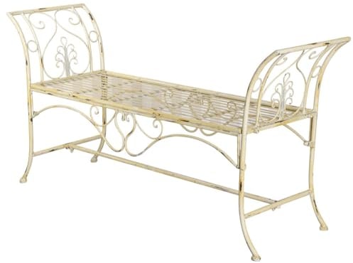 PALAZZO INT Gartenbank Shabby Chic Bank Sitzbank Weiss Gartenbank Landhaus aja028 Palzzo Exklusiv