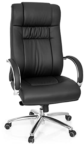 hjh OFFICE 724000 Chefsessel XXL G 600 Kunstleder schwarz Drehstuhl Schwerlaststuhl 150kg Schreibtischstuhl