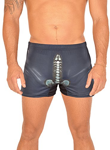 Unbekannt Lustiger Scherzartikel für Männer witzige Panty Motiv Skelett - one Size - Boxershort Geschenk Humor Funartikel Partyartikel Badehose