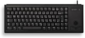 CHERRY G84-4400, Kompakte Tastatur mit Trackball, Pan-Nordisches Layout (QWERTY), Kabelgebunden (USB-Anschluss), 2 Maustasten, Mechanische ML Switches, Schwarz