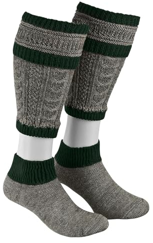 Moschen-Bayern Loferl Herren Wadenwärmer Wadelstrümpfe Trachtenstutzen Trachtenstrumpf Trachtenstrümpfe Grau Grün 44