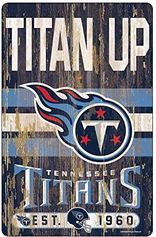 WinCraft Wood Sign Tennessee Titans Schild 11x17 Holz Spruch, Teamfarbe, Einheitsgröße