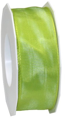Präsent Nastro in taffetà cablato, Seide, Verde Muschio, 40mm-25m, 25 unità